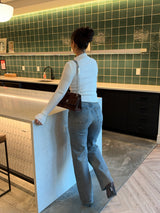 Cotton Rhinestone Vintage Wash Jean