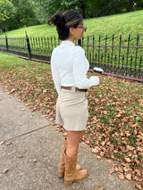 Belted Pleated Shorts