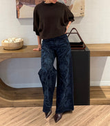 Cotton Paisley Rhinestone Jean