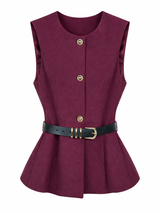 Bordeaux Belted Vest