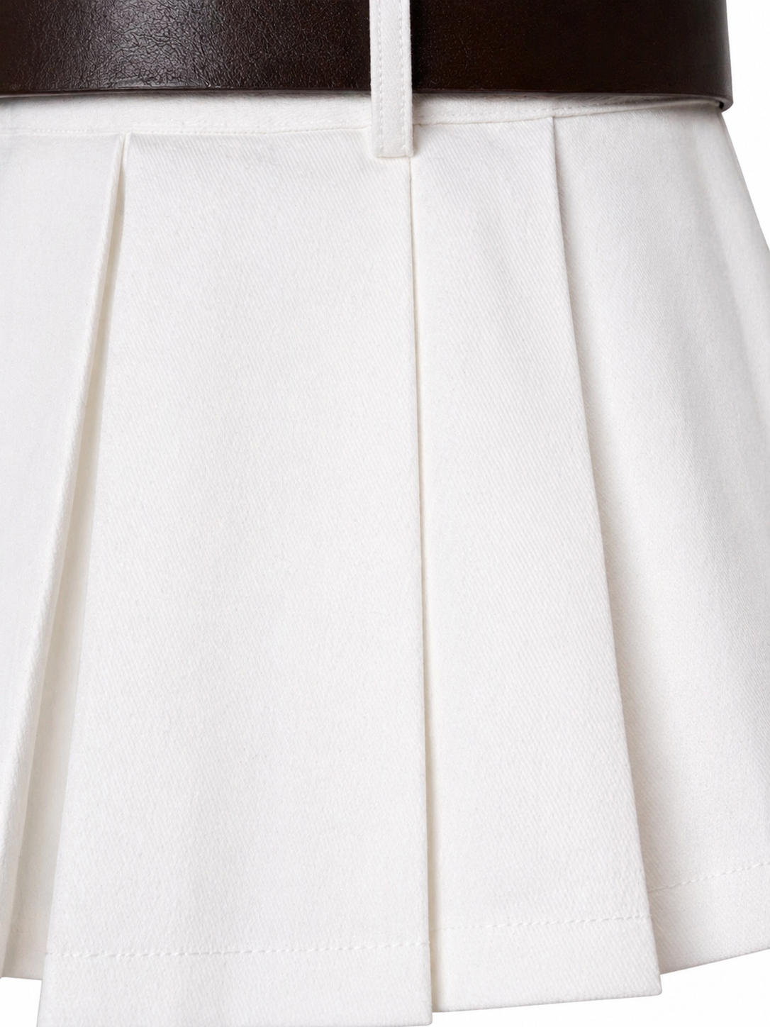 Belted Pleated Skirt