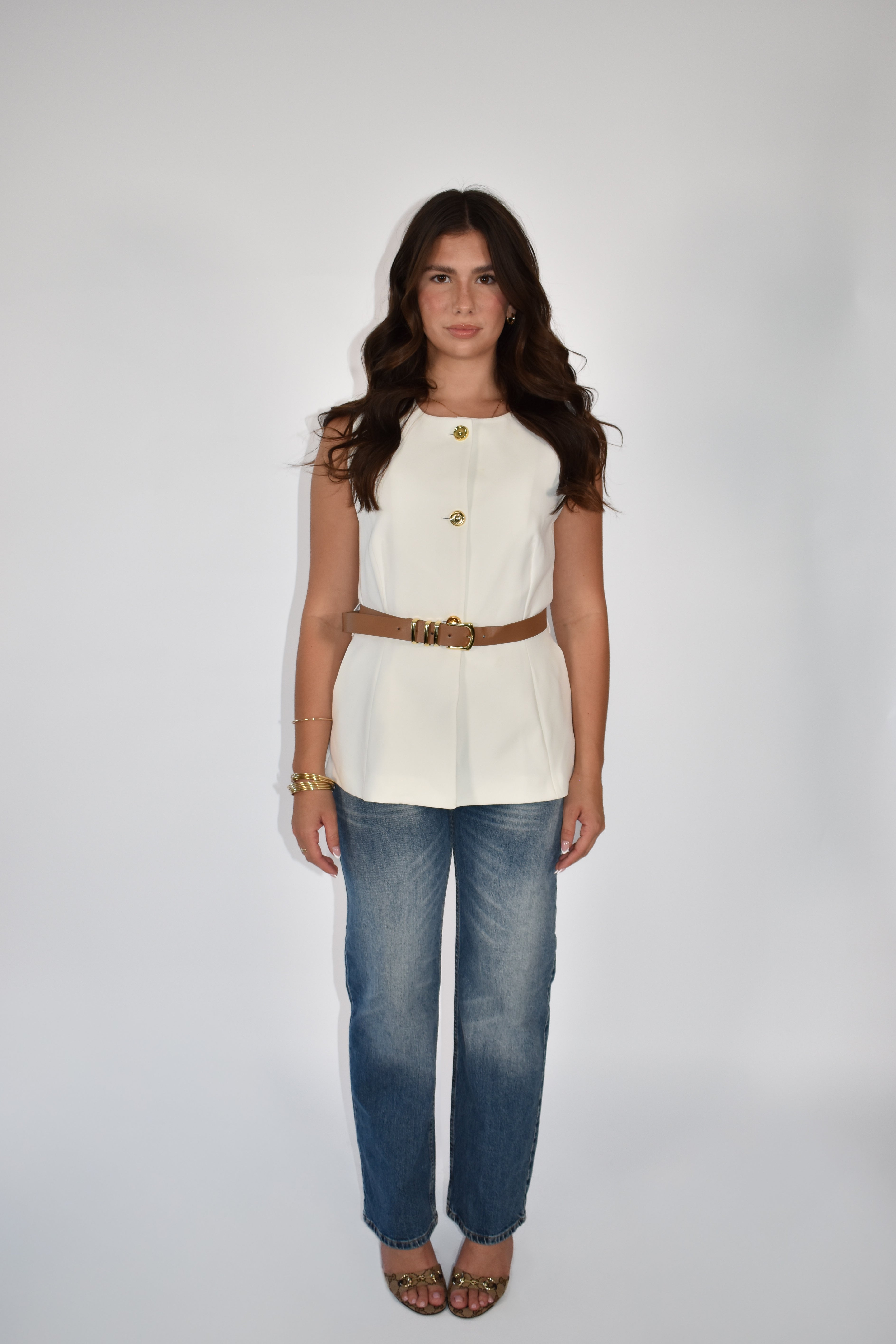 Bordeaux Belted Vest