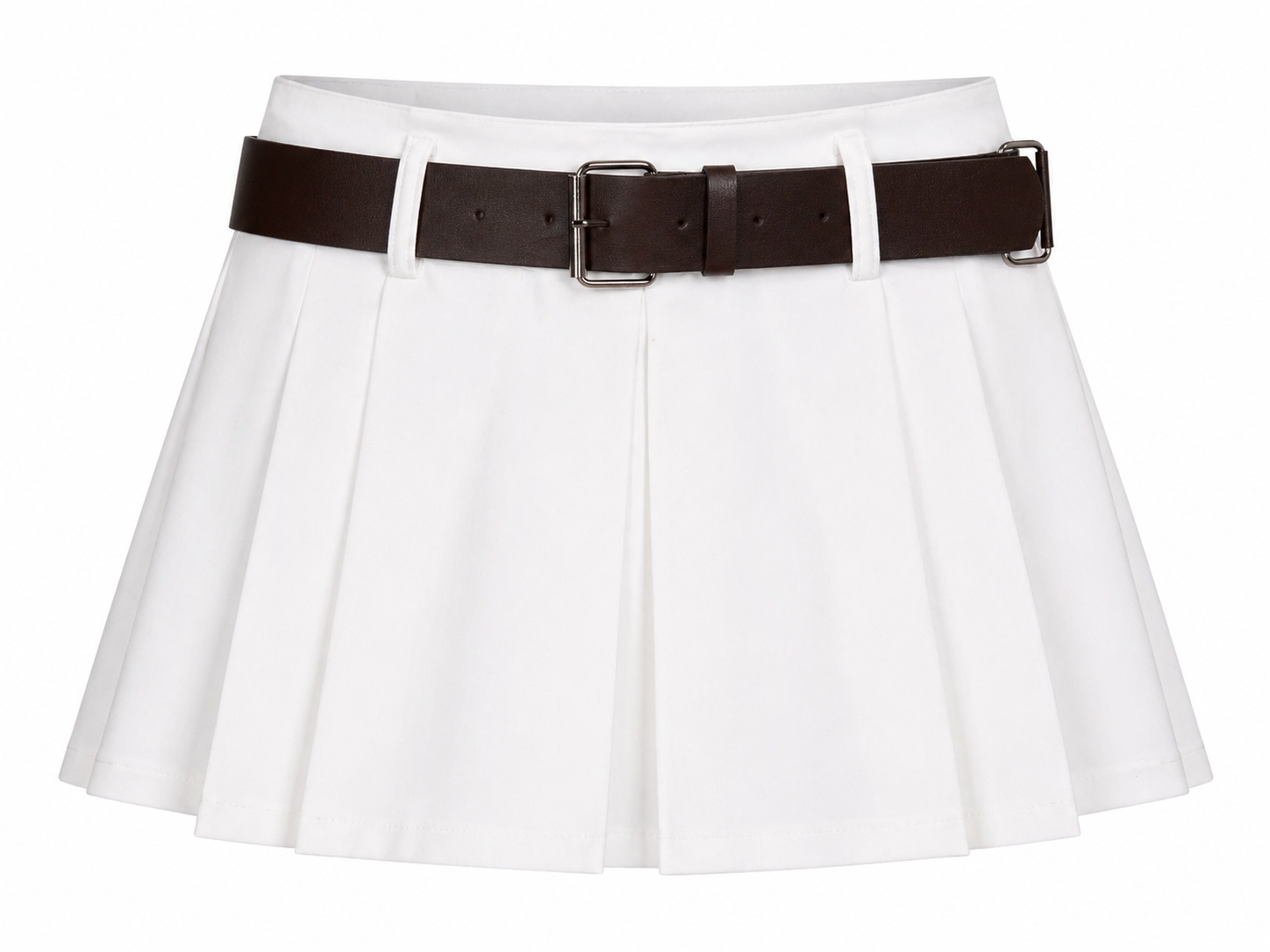 Belted Pleated Skirt