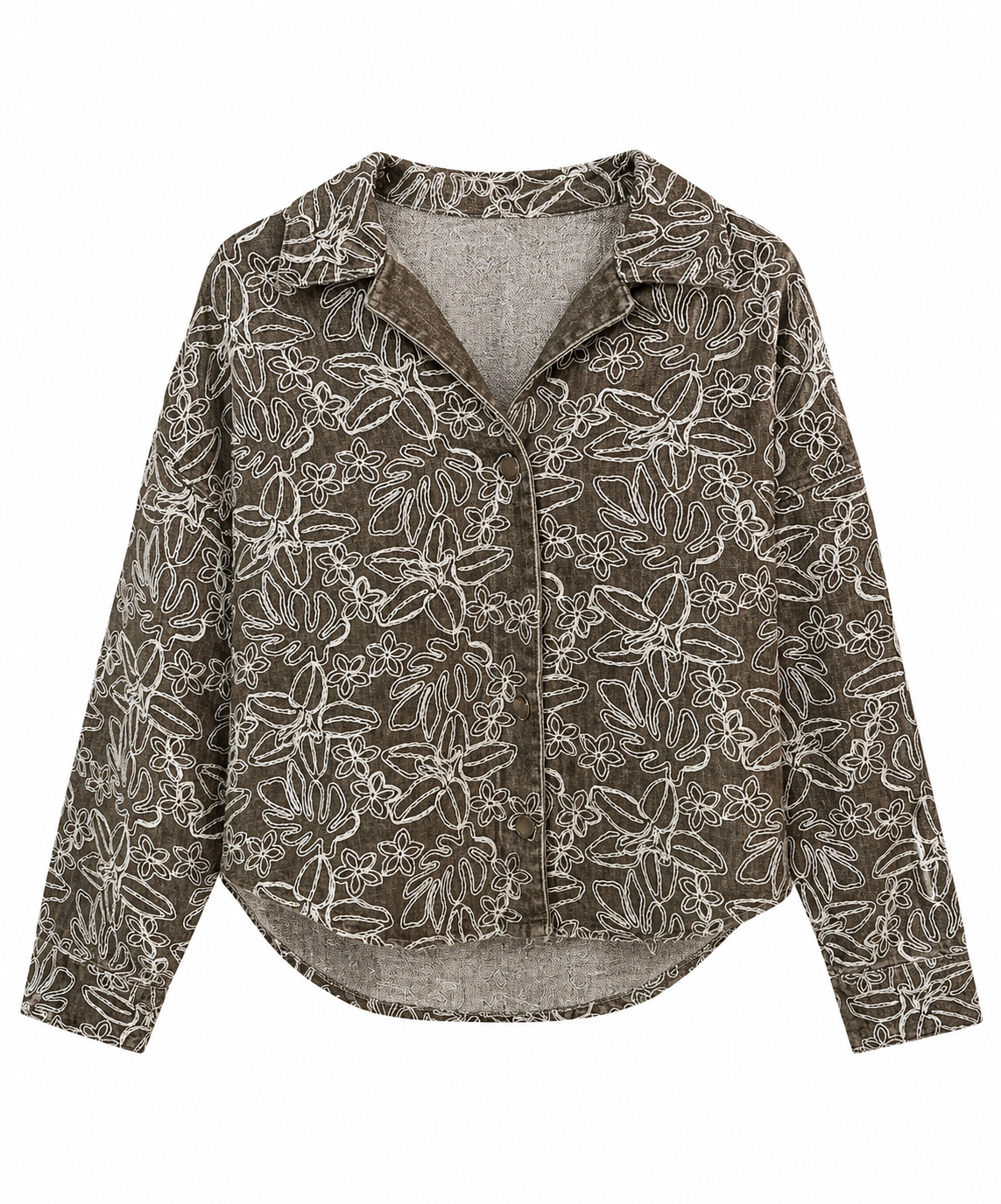 Olive Bloom Embroidered Jacket