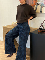 Cotton Paisley Rhinestone Jean