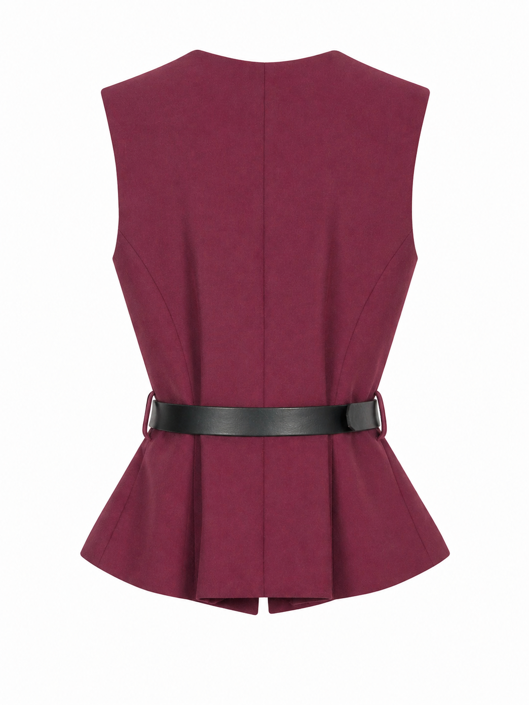 Bordeaux Belted Vest