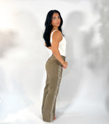 Olive Embroidered Jean