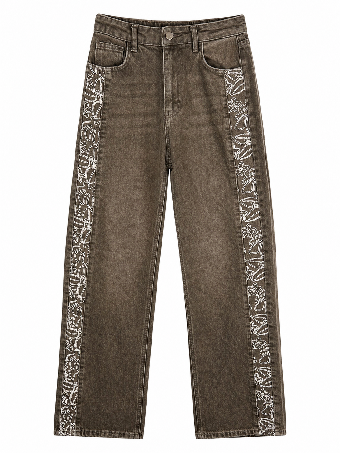 Olive Embroidered Jean