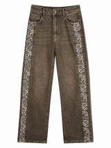 Olive Embroidered Jean