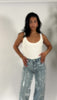 Crystal Distress Look Denim